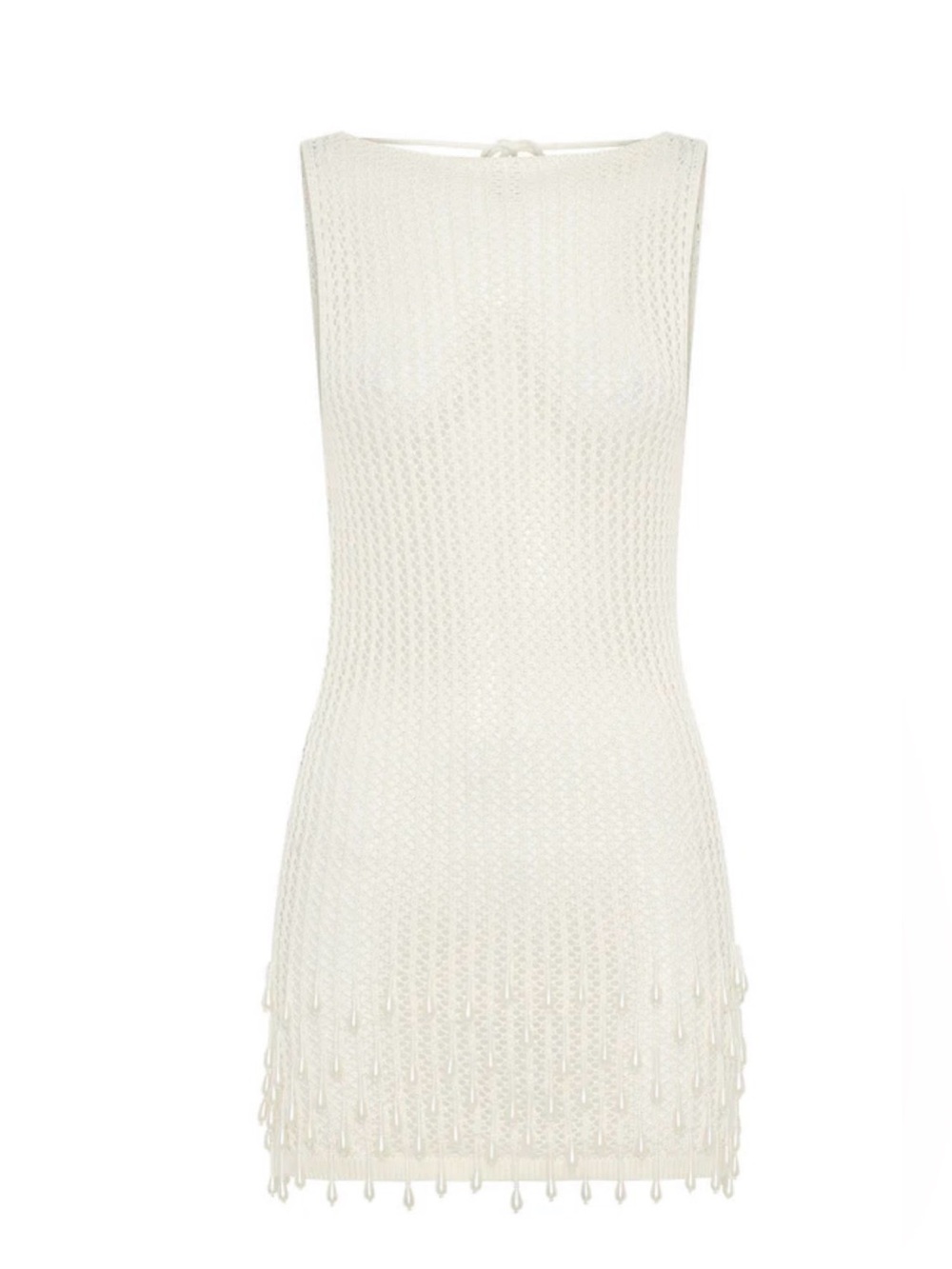 Peppermayo Cream Crochet Knit Swim Coverup Dress